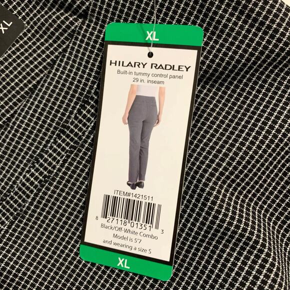 New Hilary Radley Pants Pull On Tummy Control Black White Check Women's XL - Picture 10 of 12
